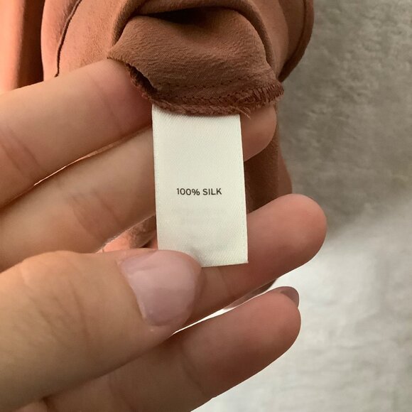 Trouvé Women's Asymmetrical 100% Silk Tank Top Blouse Women Sz Small Rust Brown - Picture 4 of 9